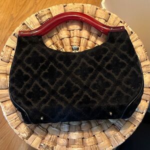 Vintage black velvet clutch